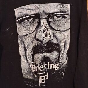 Men's Black XXL Breaking Bad Graphic Long Sleeve Shirt Distressed Fading